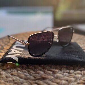 Quay All In Navigator Aviator Sunglasses Black Polarized Unisex